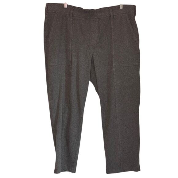 Lands End Starfish Womens Slimming 2X Gray Straight Leg Stretch Pull On Pants - Picture 1 of 7